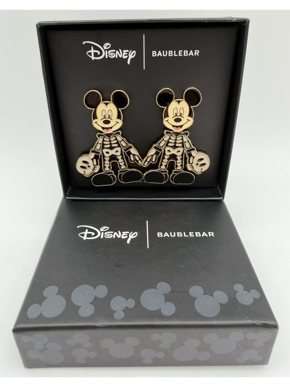 Disney x Baublebar Mickey Mouse Skeleton Enamel Stud Earrings Halloween Glow